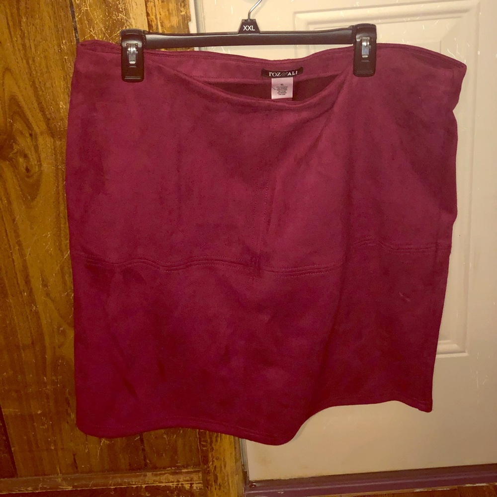 Suede mini skirt